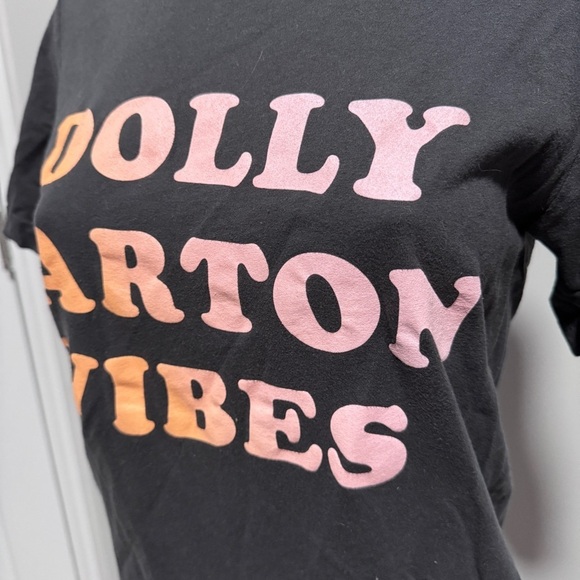 Luella Dolly Parton Vibes Gradient T-shirt Sunset Ombré Pink Orange Black Small - Picture 4 of 6